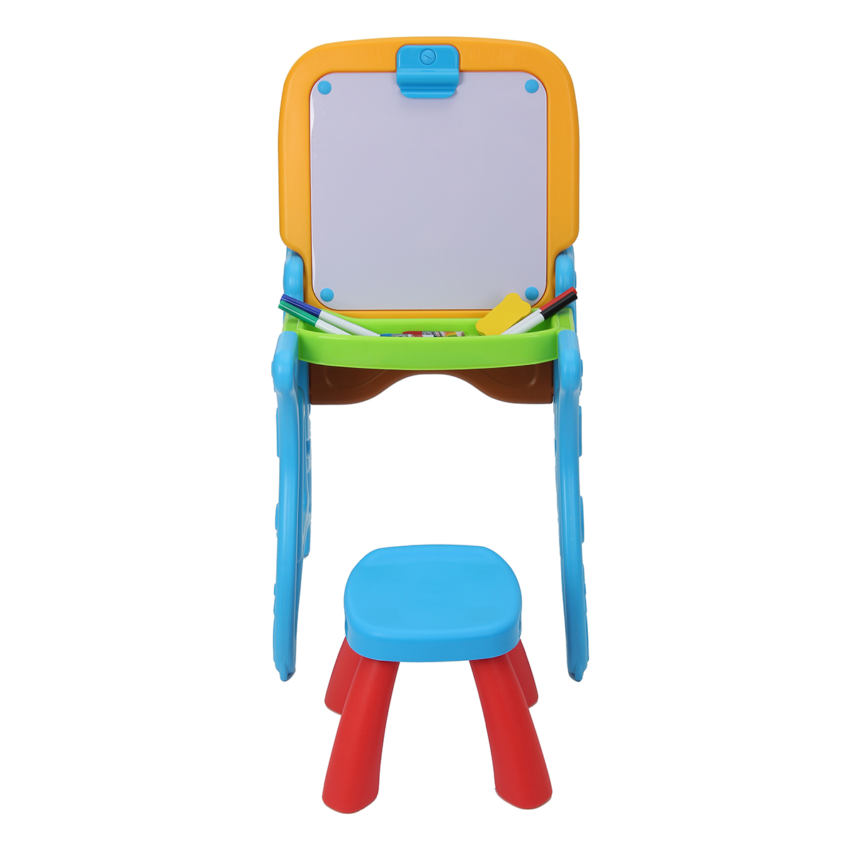 Find 2 in 1 Folding Drawing Board Table Set with a Kid-Sized Stool Plastic Magnetic Writing White Board Ideal for Children Bedroom Play Area for Sale on Gipsybee.com with cryptocurrencies