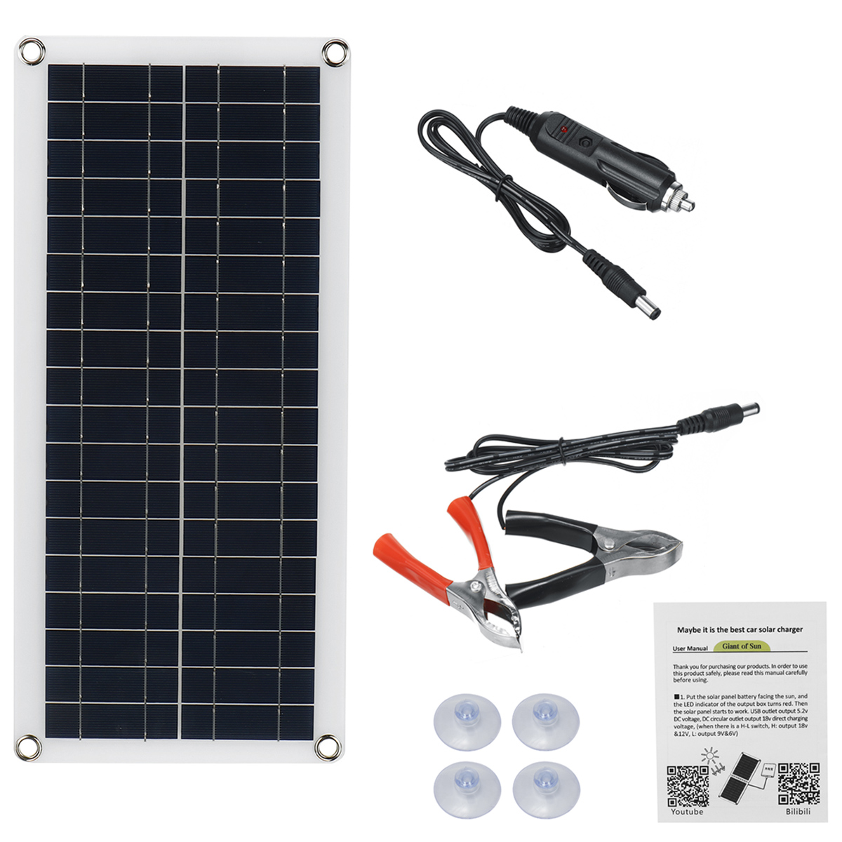 Find 30W Solar Panel Kit 12V Battery Charger 100A Controller USB RV Travel Camping for Sale on Gipsybee.com with cryptocurrencies