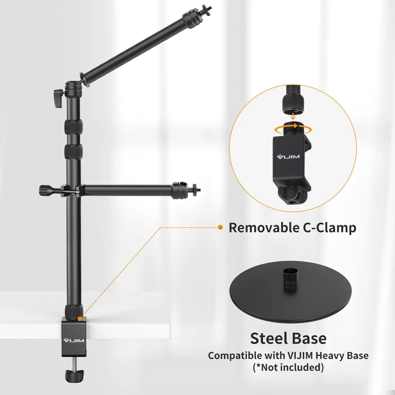 Find VIJIM LS11 Desktop Flexible Magic Arm C clamp Mount Extend Light Stand Desk Lights Stick Table Mount Ball Head for Live Streaming Broadcast Photography Studio for Sale on Gipsybee.com with cryptocurrencies