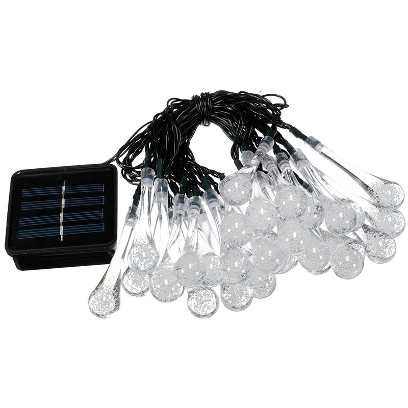Find 6 5M 30LED Solar Water Drop String Lights Wide Angle LED Raindrop Teardrop Outdoor Fairy String Lights for Christmas Tree Garden Home Wedding Party Patio Holiday Decor Multicolor/Warm White/White for Sale on Gipsybee.com with cryptocurrencies