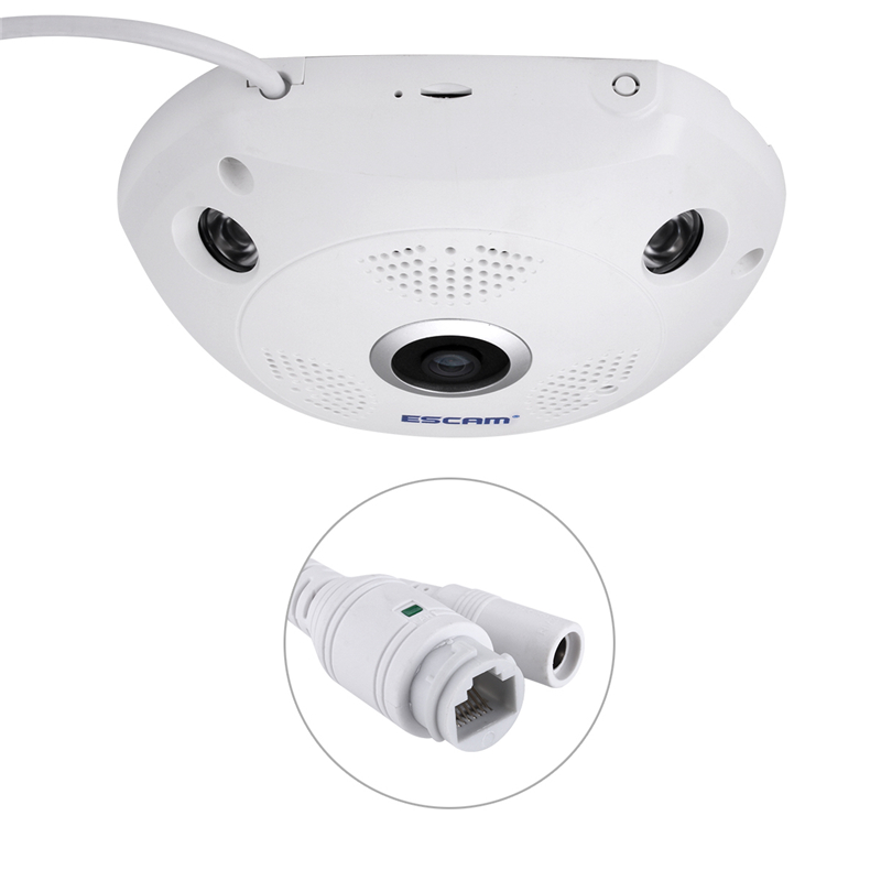 Telecamera 360° ESCAM Fisheye VR QP180 Shark 960P IP WiFi Camera 1.3MP Visione Notturna a Infrarossi 7