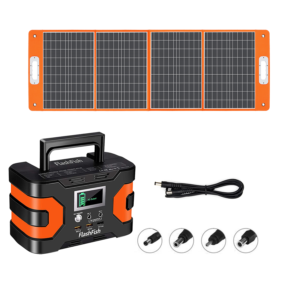 Find US Direct FLASHFISH EA150 200W Peak Power 166Wh 45000mAh Portable Power Station Flashfish 18V 100W Foldable Solar Panel With PD Type c QC3 0 Energy Storage Kit For Outdoor Camping for Sale on Gipsybee.com with cryptocurrencies