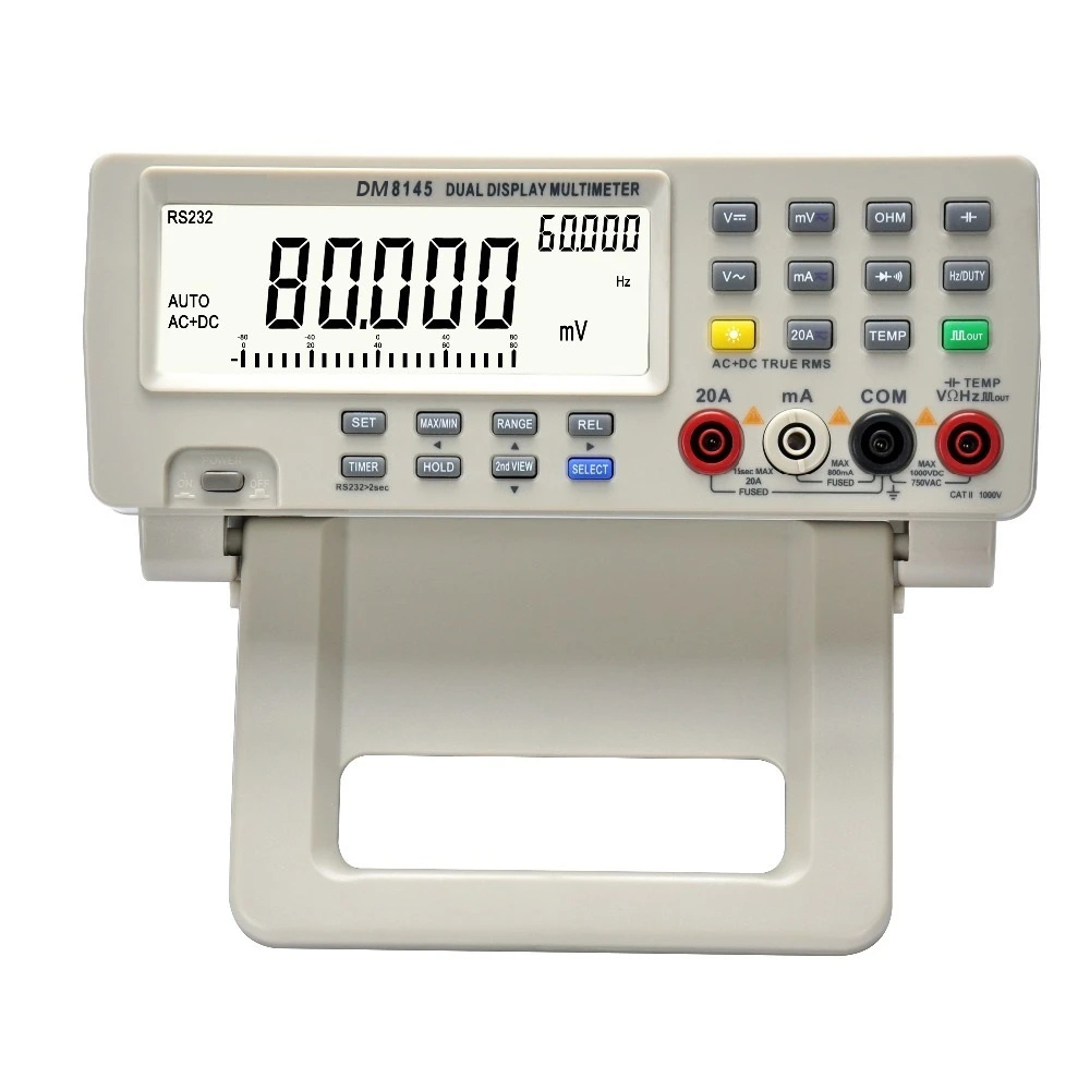 DM8145 Multimetro da banco 4 7/8 1000V 20A 80000 Conti tester multimetro digitale Auto Range Multimetro Voltmetro digitale Ohm 1