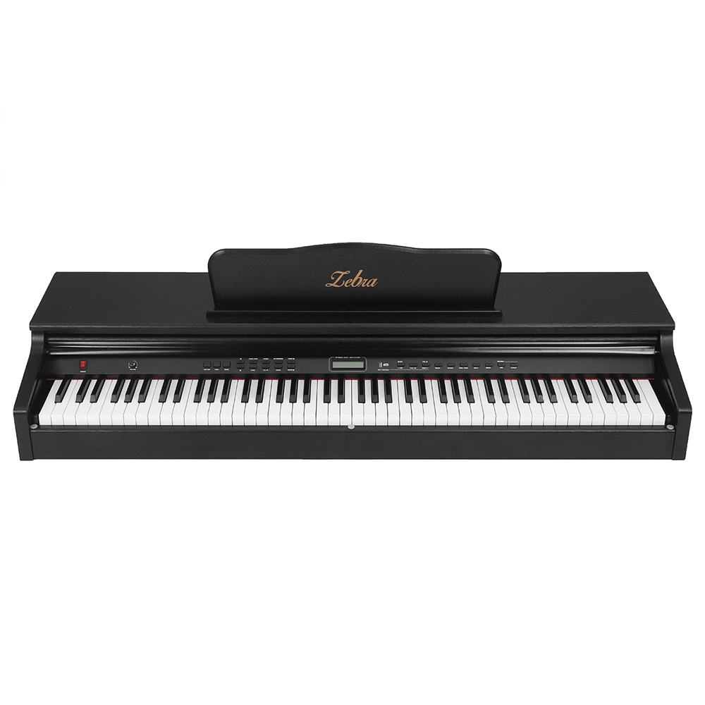 Zebra 88-key Upright Electronic Piano with Sliding Cover Piano Wooden Stand 2