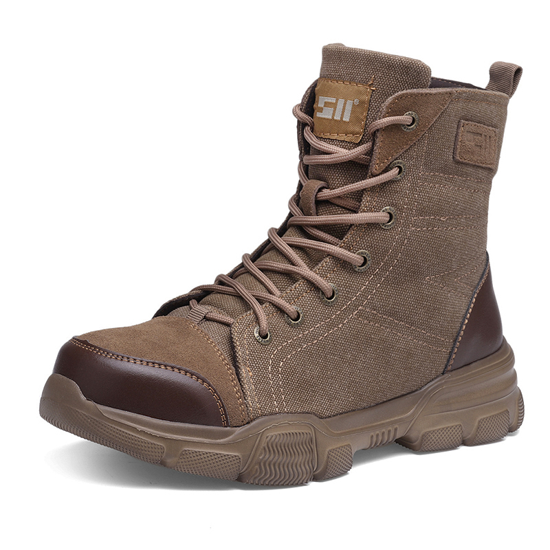 Find AtreGo Men Safety Work Boots High Top Steel Toe Army Combat Shoes Desert Hiking for Sale on Gipsybee.com with cryptocurrencies