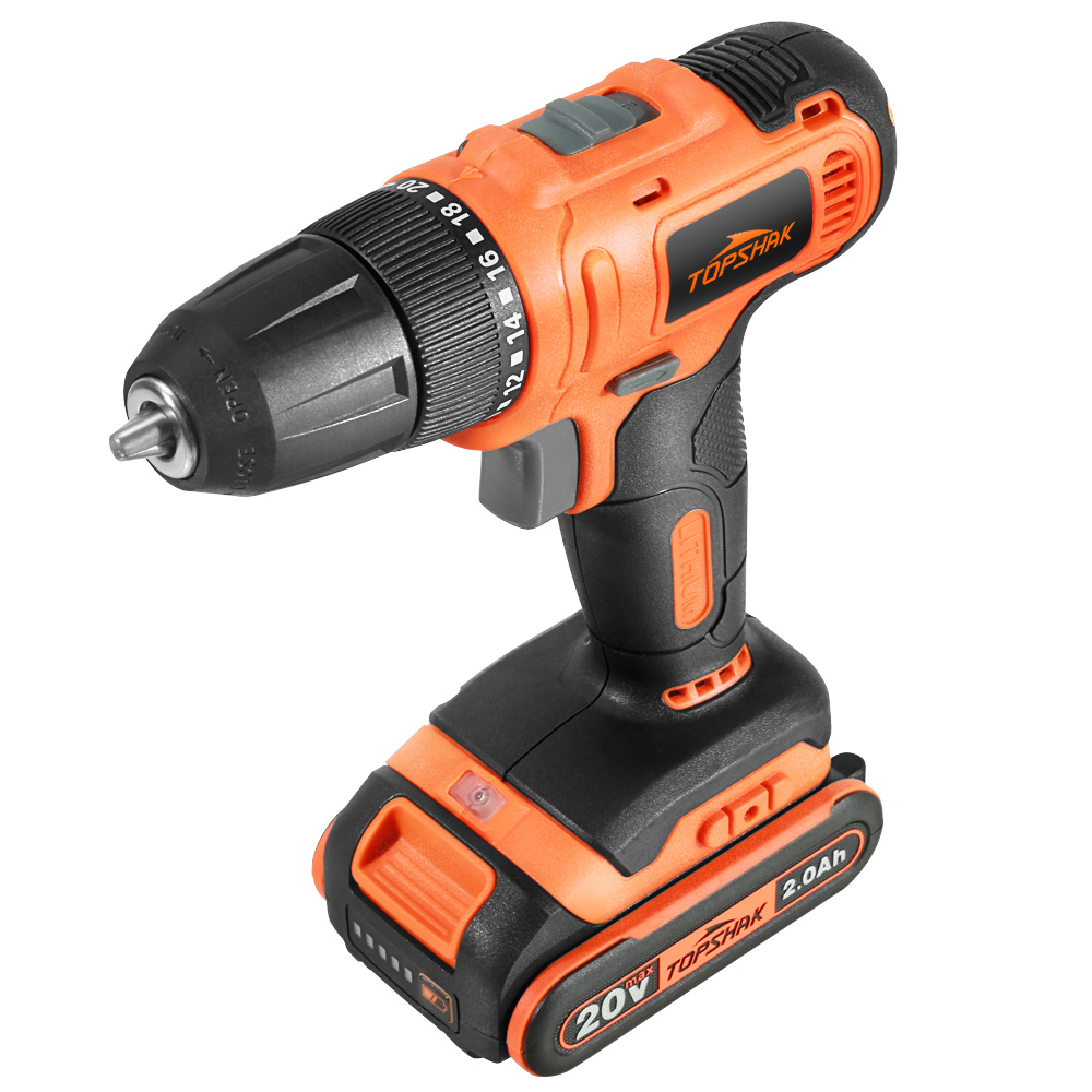 Find TOPSHAK TS ED3 20V 10mm Electric Drill 2 Gear Speed Adjustment Switch Stepless 30N m Torque W/1pc Battery EU/US Plug and 43pcs Accessories for Sale on Gipsybee.com with cryptocurrencies