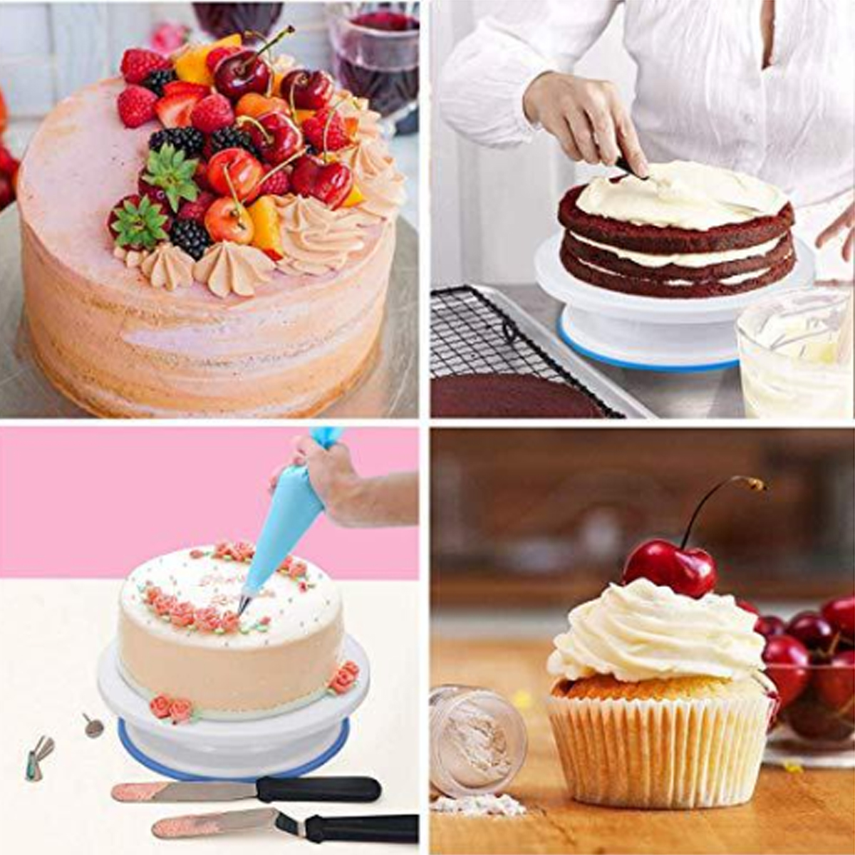 Find 120pcs Cake Decorating Tools Cake Turntable Kit DIY Mold Baking Supplies Set for Sale on Gipsybee.com with cryptocurrencies