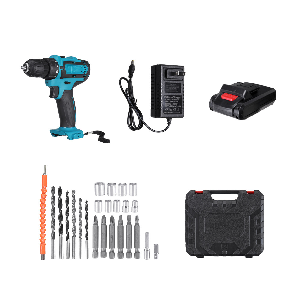 Find 2000rpm 38Nm 21V Lithium Electric Impact Hammer Drill Wood Drilling Screwdrivers with Battery for Sale on Gipsybee.com with cryptocurrencies