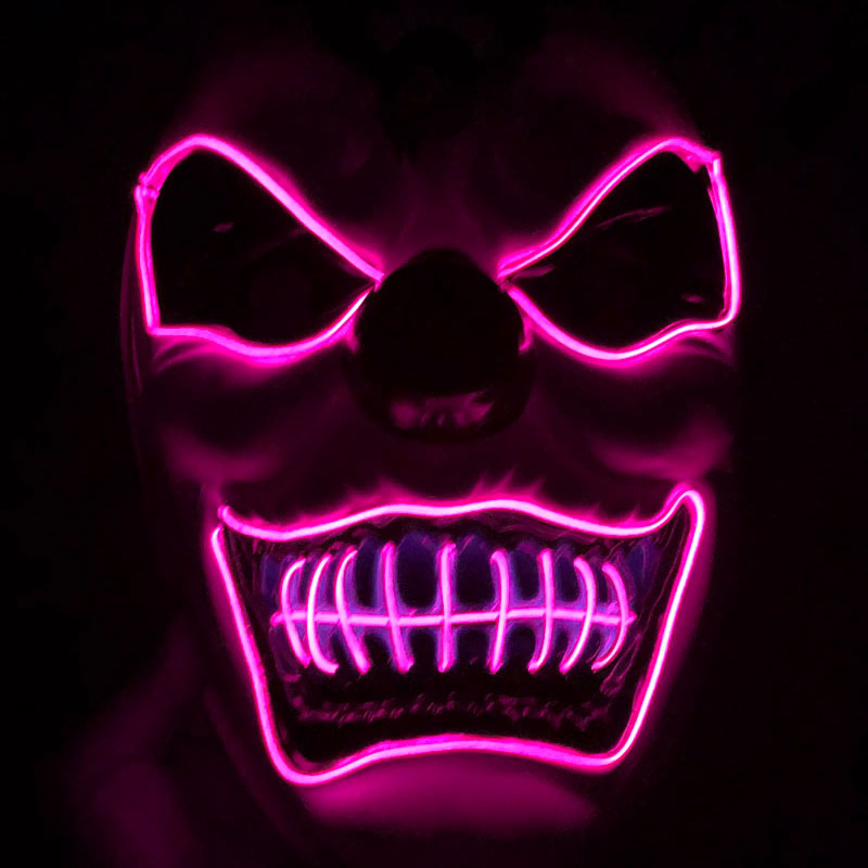 Find New Clown El Cold Light Glowing LED Fluorescent Mask Halloween Tricky Scary Spoof Horror Glowing Props for Sale on Gipsybee.com with cryptocurrencies