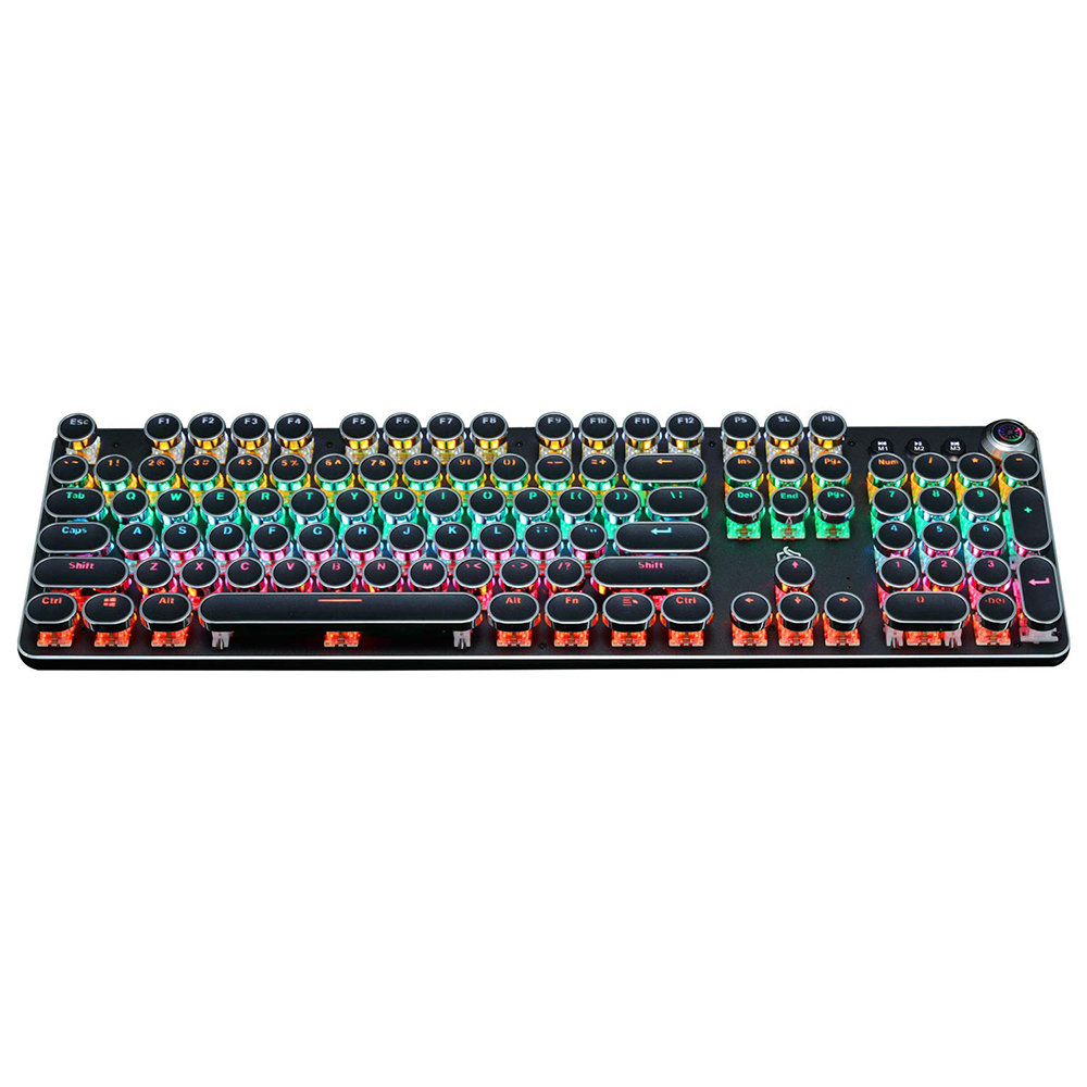 Find K820 Steampunk Retro Mechanical Keyboard 104 Round Keys Plated Blue Switch RGB Backlit USB Wired Gaming Keyboard for Desktop Laptop Gamer for Sale on Gipsybee.com with cryptocurrencies