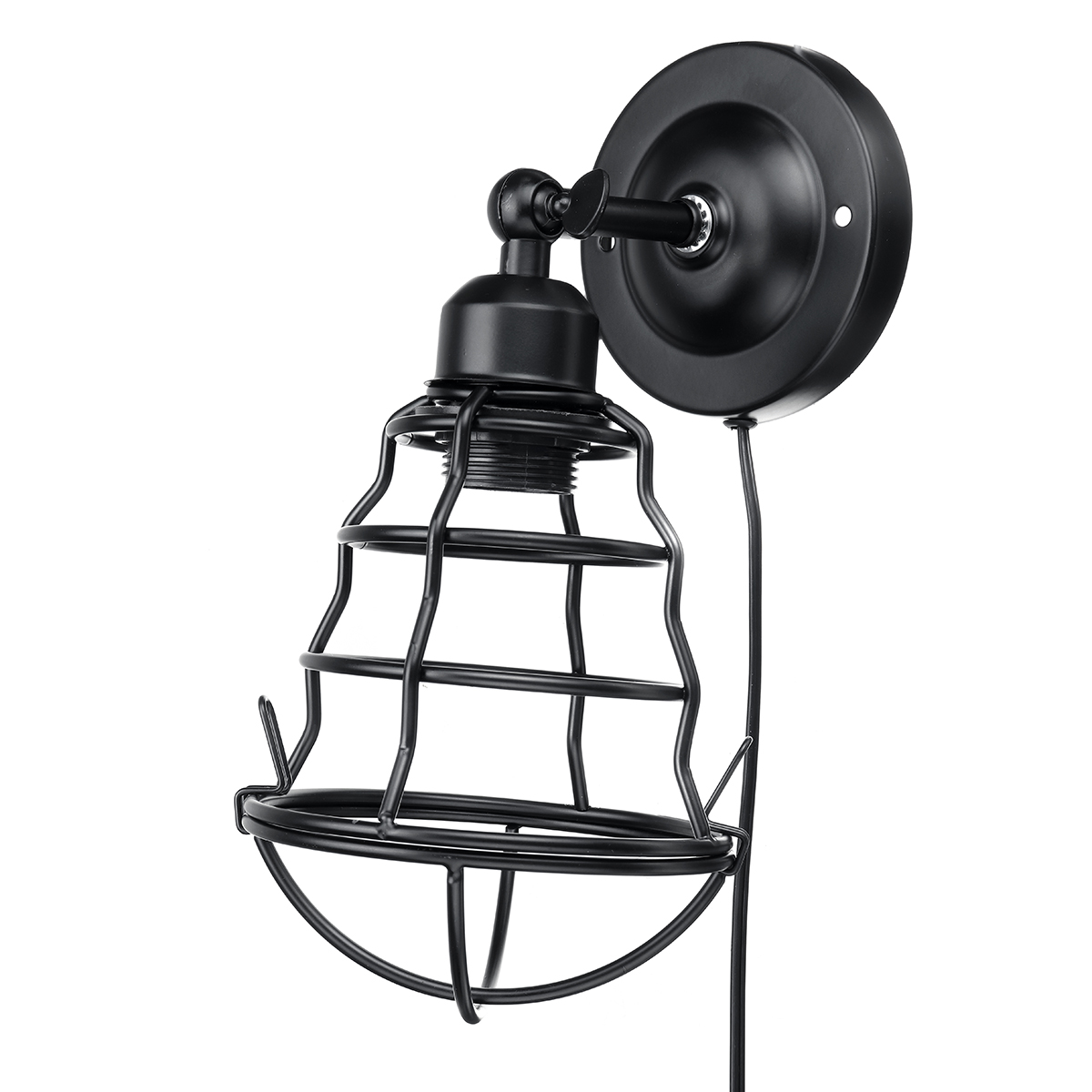 Find AC110V E27 American Style Retro Wall Lamp Industrial Wrought Iron Lampshade with Switch US Plug for Sale on Gipsybee.com with cryptocurrencies