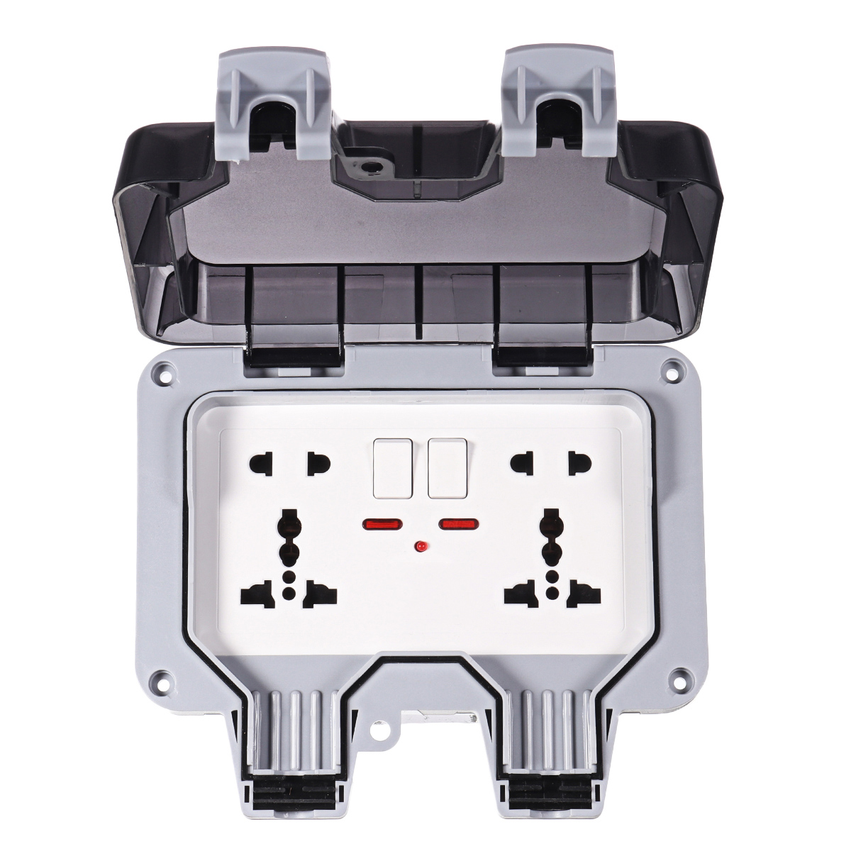 Find IP66 Weatherproof Outdoor BOX Wall Socket 13A Double Universal / UK Switched Outlet With USB Charging Port for Sale on Gipsybee.com with cryptocurrencies