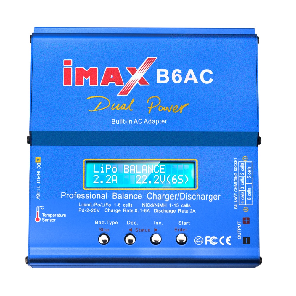 iMAX B6AC 80W 6A Dual Balance Charger Discharger With XT60 T Plug Parallel Charging Power Adapter Board 6