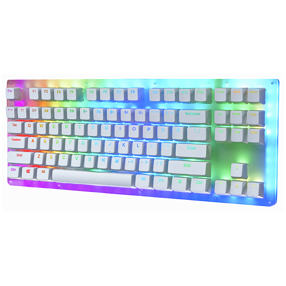 GAMAKAY K87 Mechanical Keyboard 87 Keys Hot Swappable Type-C Wired USB 3.1 NKRO Translucent Glass Base Gateron Switch ABS Two-color Keycap RGB Gaming Keyboard 1