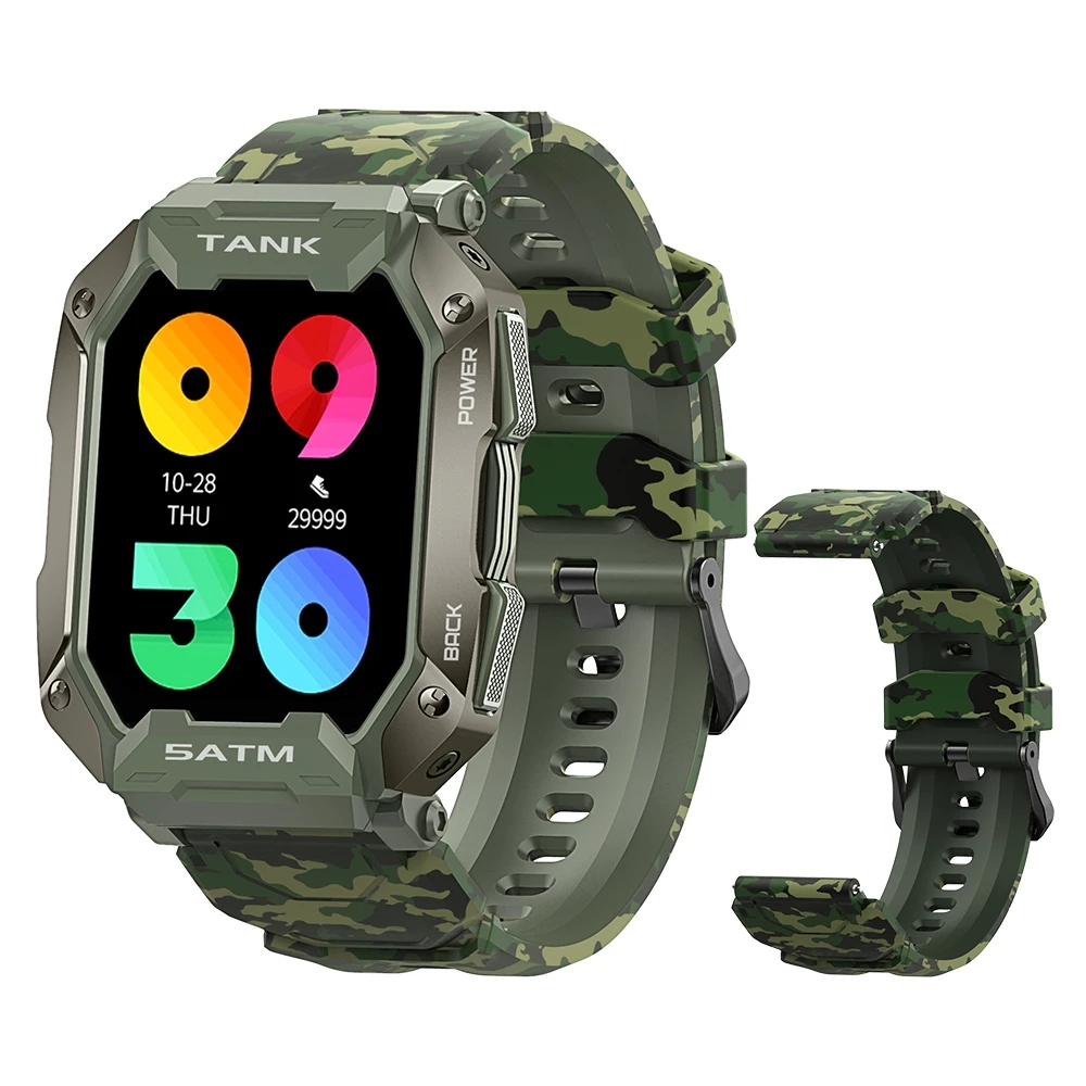 Find 20mm Camouflage Silicone Watch Band Strap Replacement for KOSPET TANK M1 for Sale on Gipsybee.com with cryptocurrencies