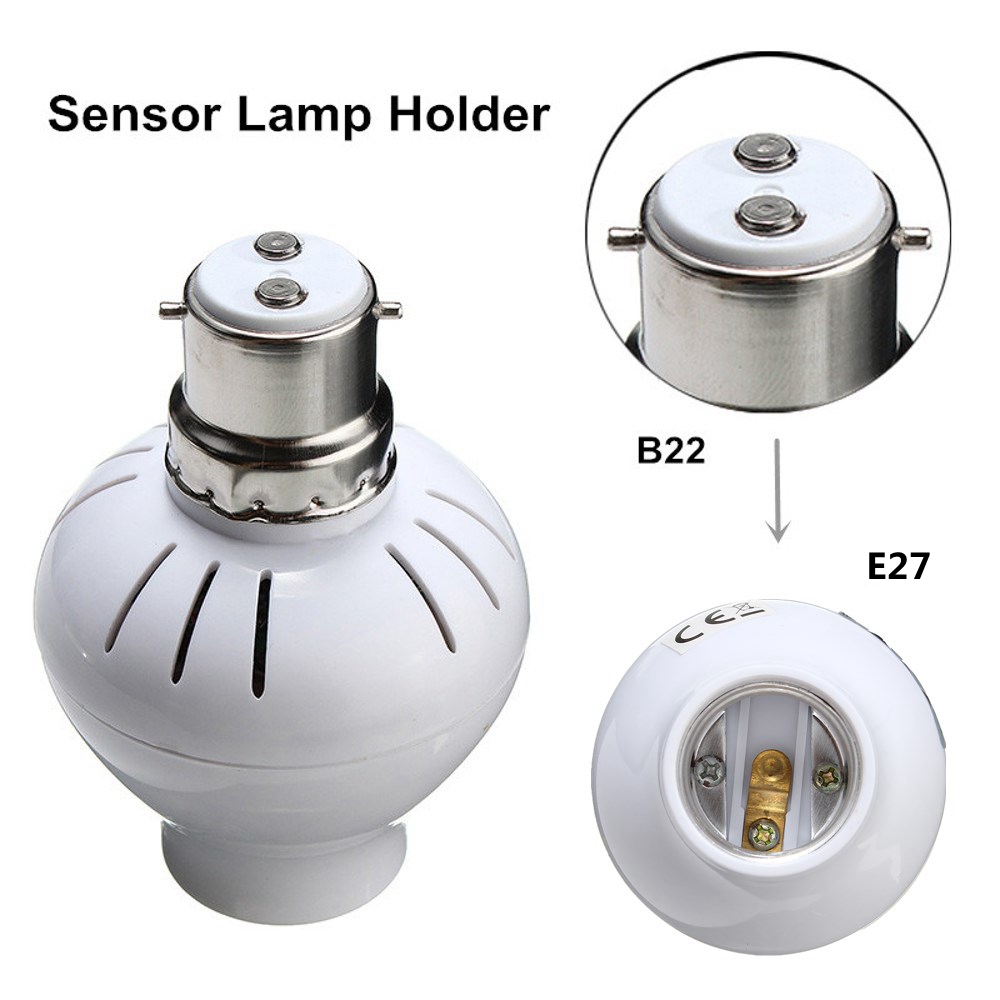 Find B22 To E27 Infrared PIR Induction Motion Sensor Bulb Adapter Light Socket Lamp Holder AC110 240V for Sale on Gipsybee.com with cryptocurrencies