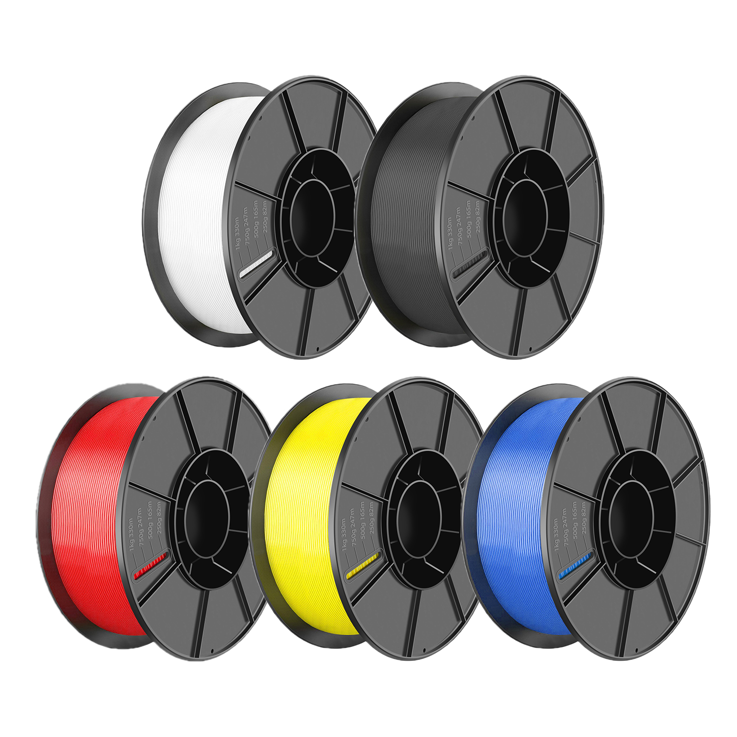 Find [US Direct]iMetrxÂ® 5 Rolls  PLA Filament 1KG 1.75mm Black/White/Red/Yellow/Blue Filament Set for 3D Printers for Sale on Gipsybee.com with cryptocurrencies