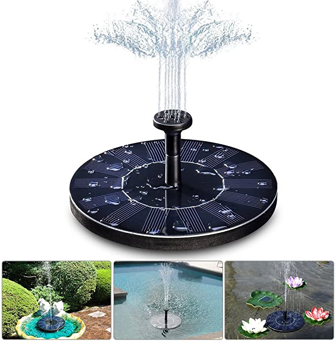 Find LIUMY Solar Fountain Pump 1 4W 150L/H Circle Solar Power Water Floating Panel with 6 Attaches for Pond Fountain BirdBath Garden Decoration Water Cycling No Electricity Required for Sale on Gipsybee.com with cryptocurrencies