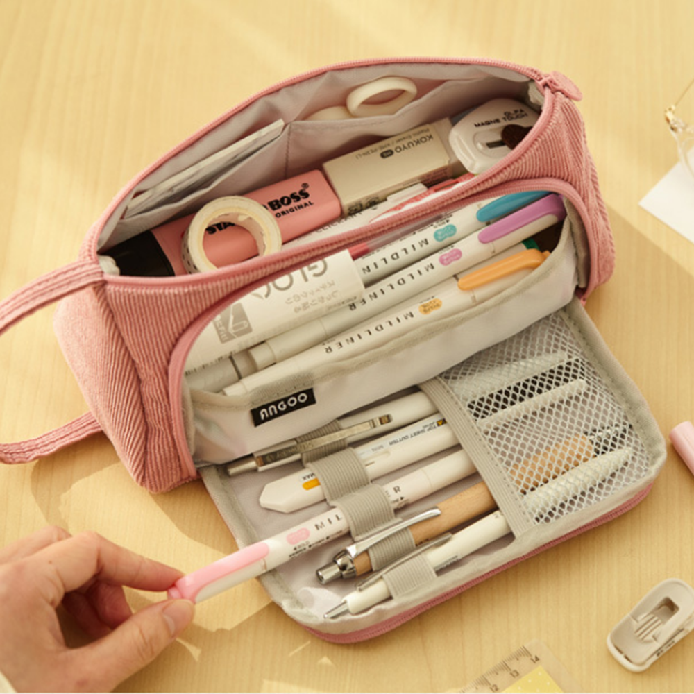 Find Angoo Pencil Bag Pen Case Large Capacity Marker Holder Pouch Stationery Organizer with Zipper for School Office Supplies for Sale on Gipsybee.com with cryptocurrencies