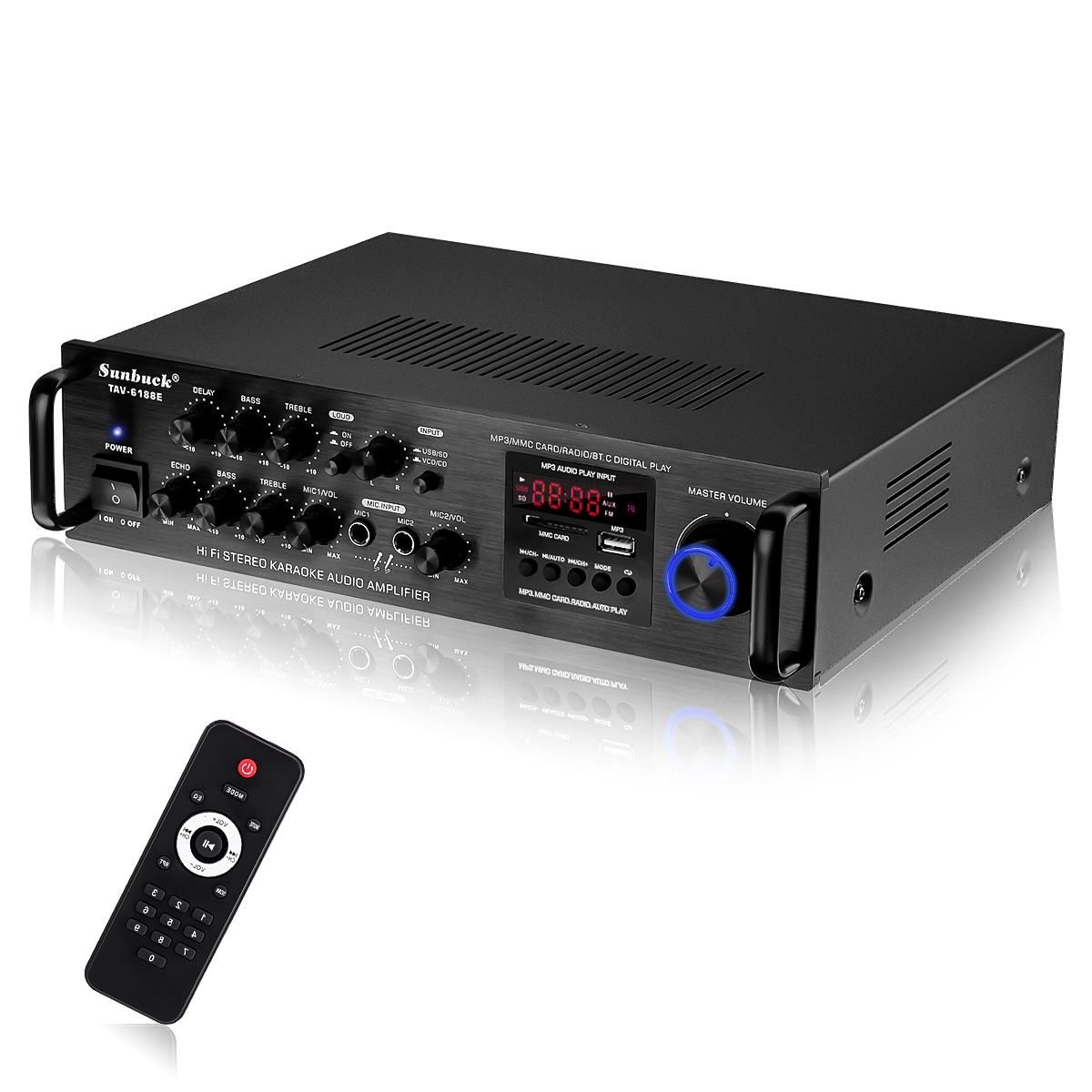 Find Sunbuck TAV 6188E 2000W bluetooth5 0 Audio Amplifier Stereo Home Theater AMP Car Home 2CH AUX USB FM SD for Sale on Gipsybee.com with cryptocurrencies