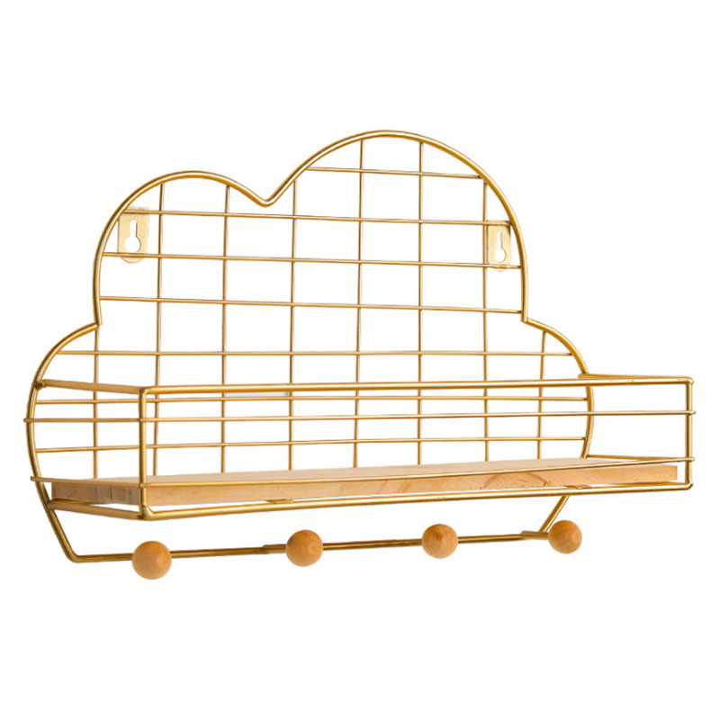 Find Wall Mounted Shelf Metal Wire Rack Storage Unit With Hooks Key Basket Hanger for Sale on Gipsybee.com with cryptocurrencies