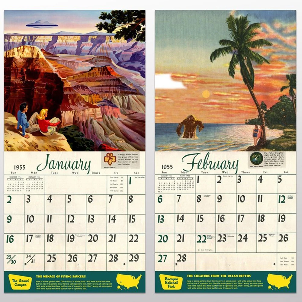 Find 2022 New Wall Calendar National Park Monsters Calendar Desktop Decoration Office Home for Sale on Gipsybee.com