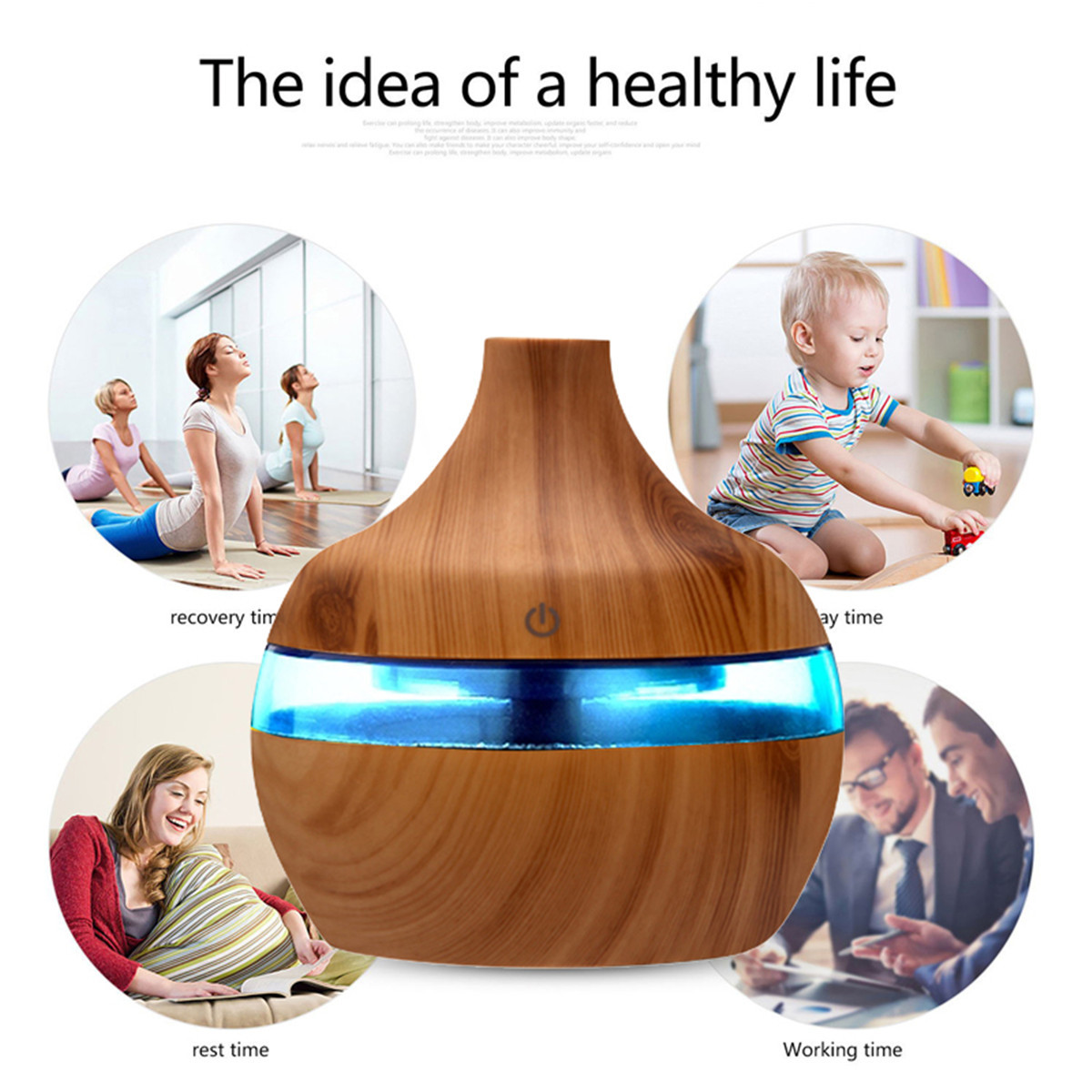 300ml Electric Ultrasonic Air Mist Humidifier Purifier Aroma Diffuser 7 Colors LED USB Charging for Bedroom Home Car Office 6