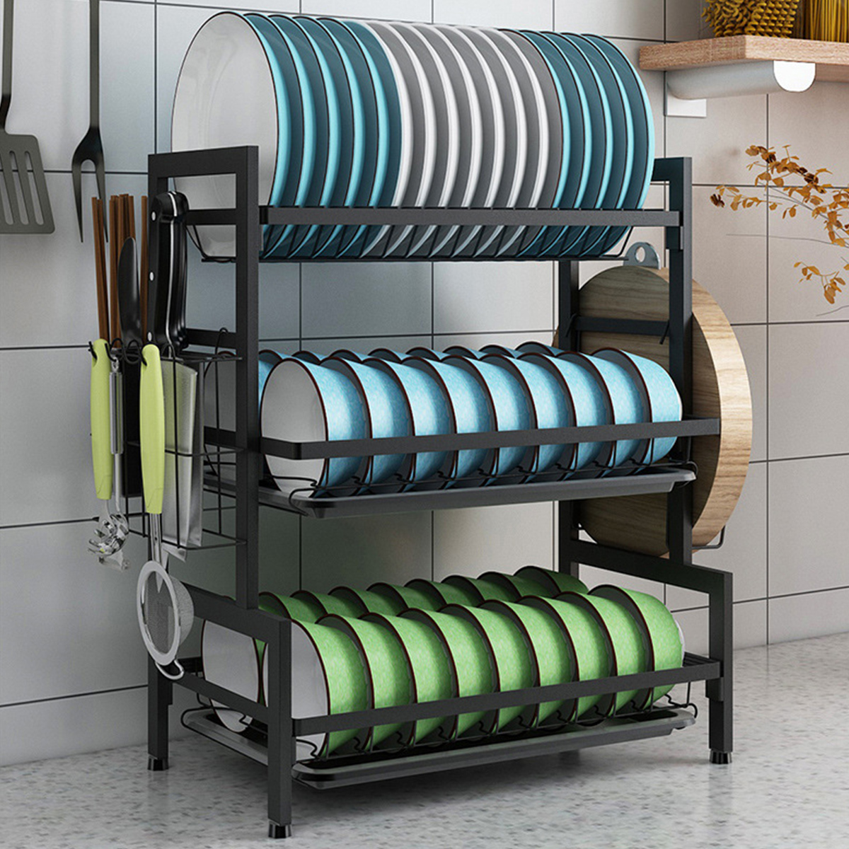 Find Three tier Kitchen Multi function Storage Rack and Dish Rack Storage Cabinet for Sale on Gipsybee.com with cryptocurrencies