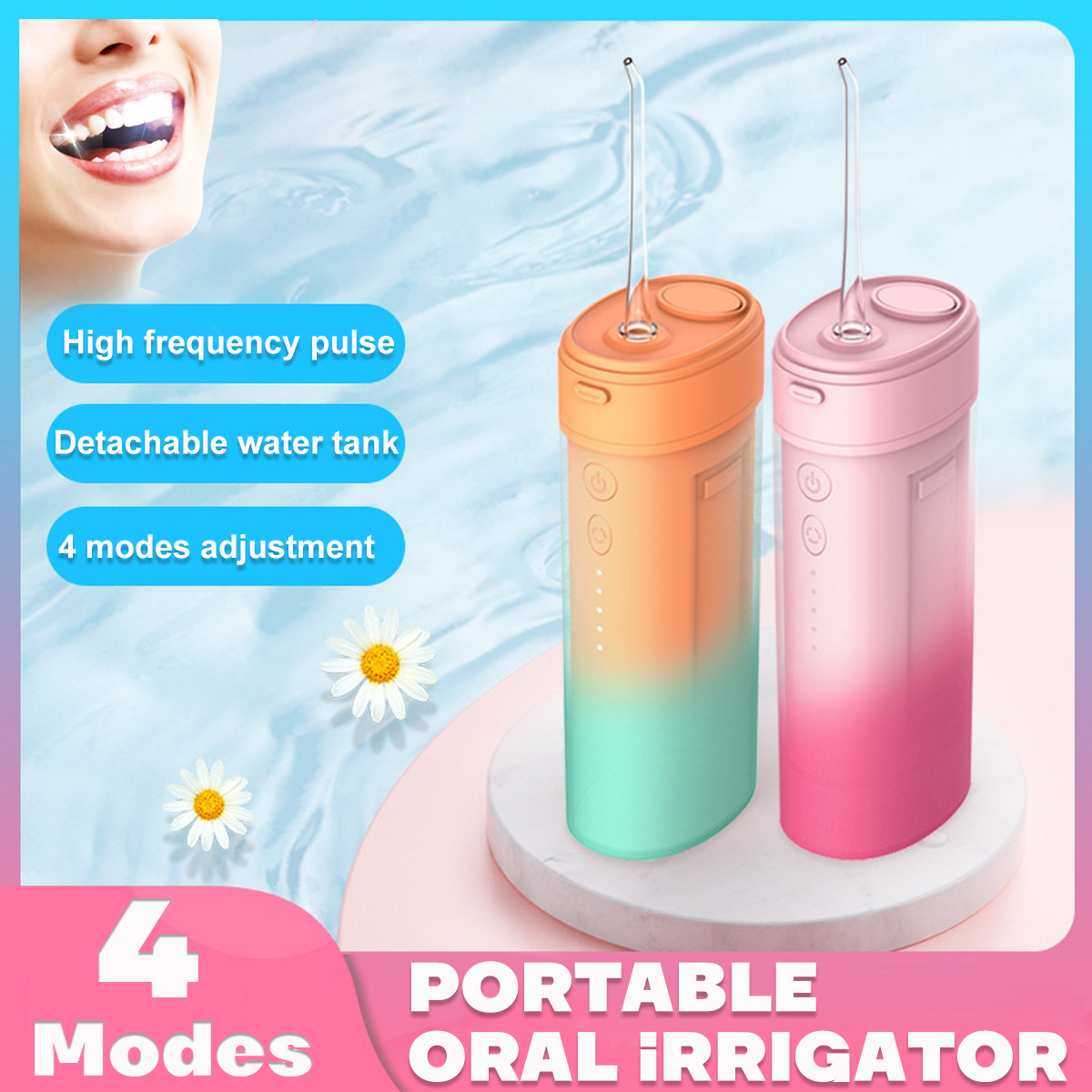 Find Bakeey Oral Irrigator Hand held Portable Electric Tooth Cleaner 160ml Capacity IPX6 Waterproof Automatic Power Off Water Floss for Sale on Gipsybee.com with cryptocurrencies