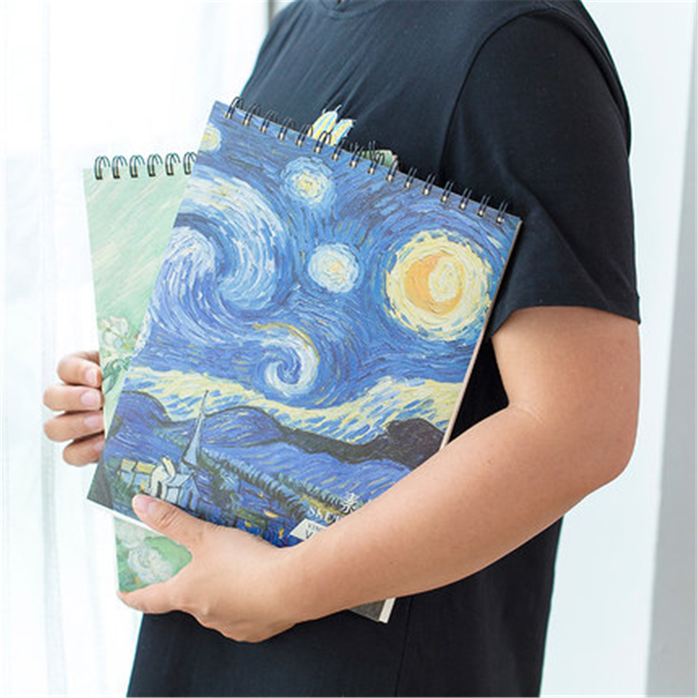 Find A4 Beige White Sketchbook Iron Coil Thickened Cow Leather Book Drawing Sketching Painting Book For Sutdent for Sale on Gipsybee.com with cryptocurrencies