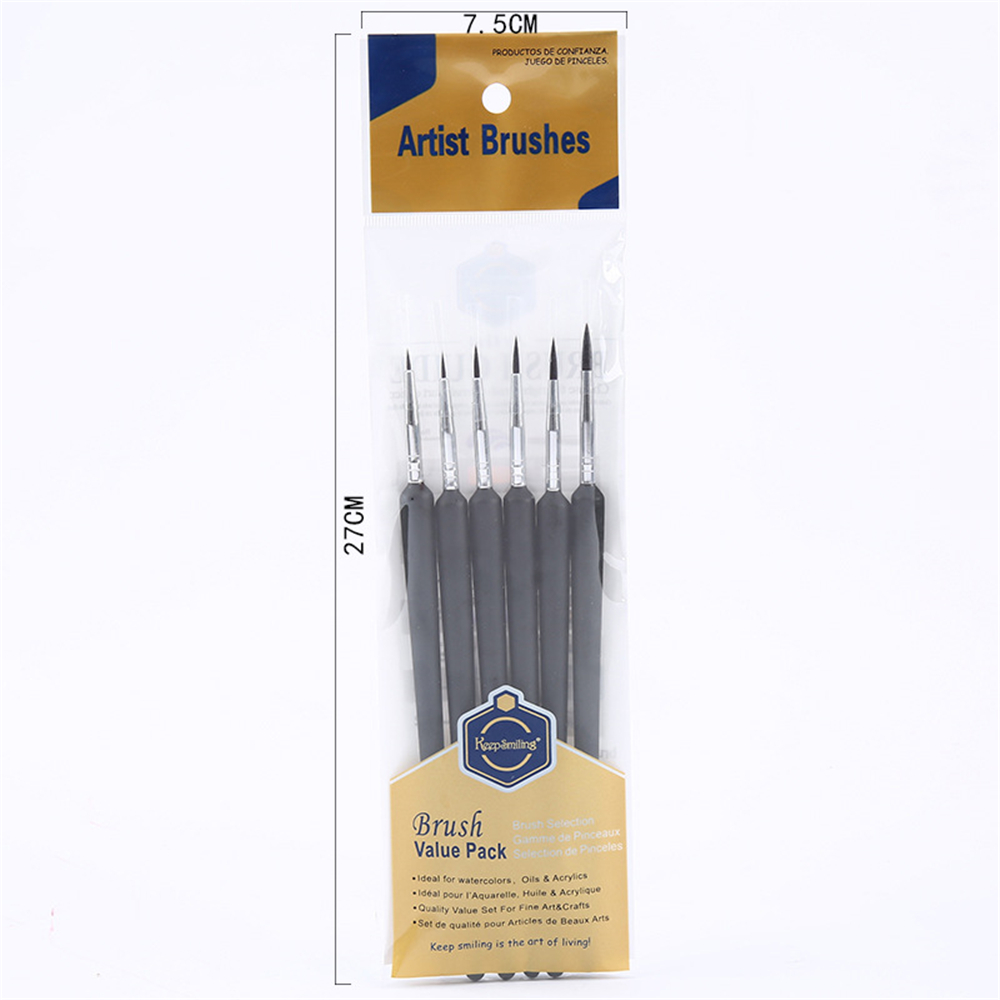 Find Keepsmiling A6096 Nylon Painting Brush Set Line Drawing Pen Watercolor Acrylic Painting Brush 6Pcs Set For Beginner Professional for Sale on Gipsybee.com with cryptocurrencies