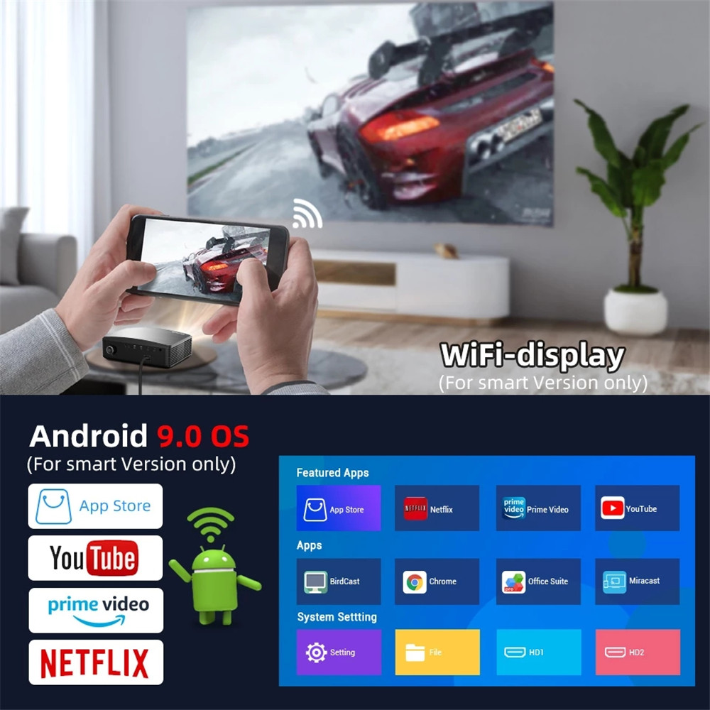 Find BYINTEK K25 Full HD 4K 1920x1080P LCD Smart Android 9 0 Wifi LED Video Home Theater Cinema Projector for Sale on Gipsybee.com with cryptocurrencies