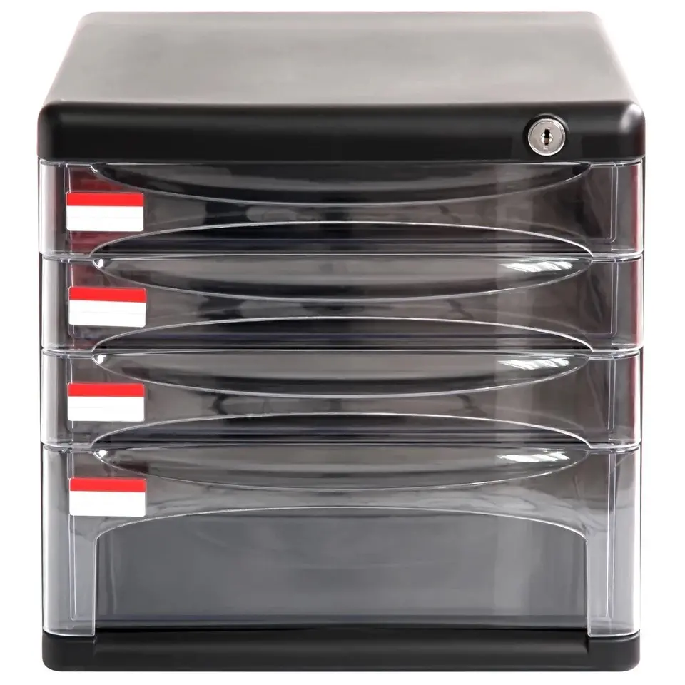 Find Effective file cabinet desktop data storage cabinet plastic drawer cabinet office 4 layers with lock Desktop Organizer for Sale on Gipsybee.com