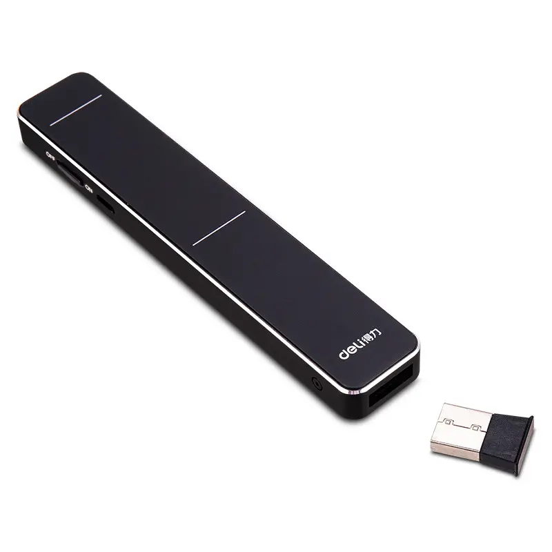 Find Deli 50601 Rechargeable Wireless Presenter Laser Flip Pen Air Mouse PPT Laser Page Pen Clicker Presentation Pen USB Remote Control for Sale on Gipsybee.com