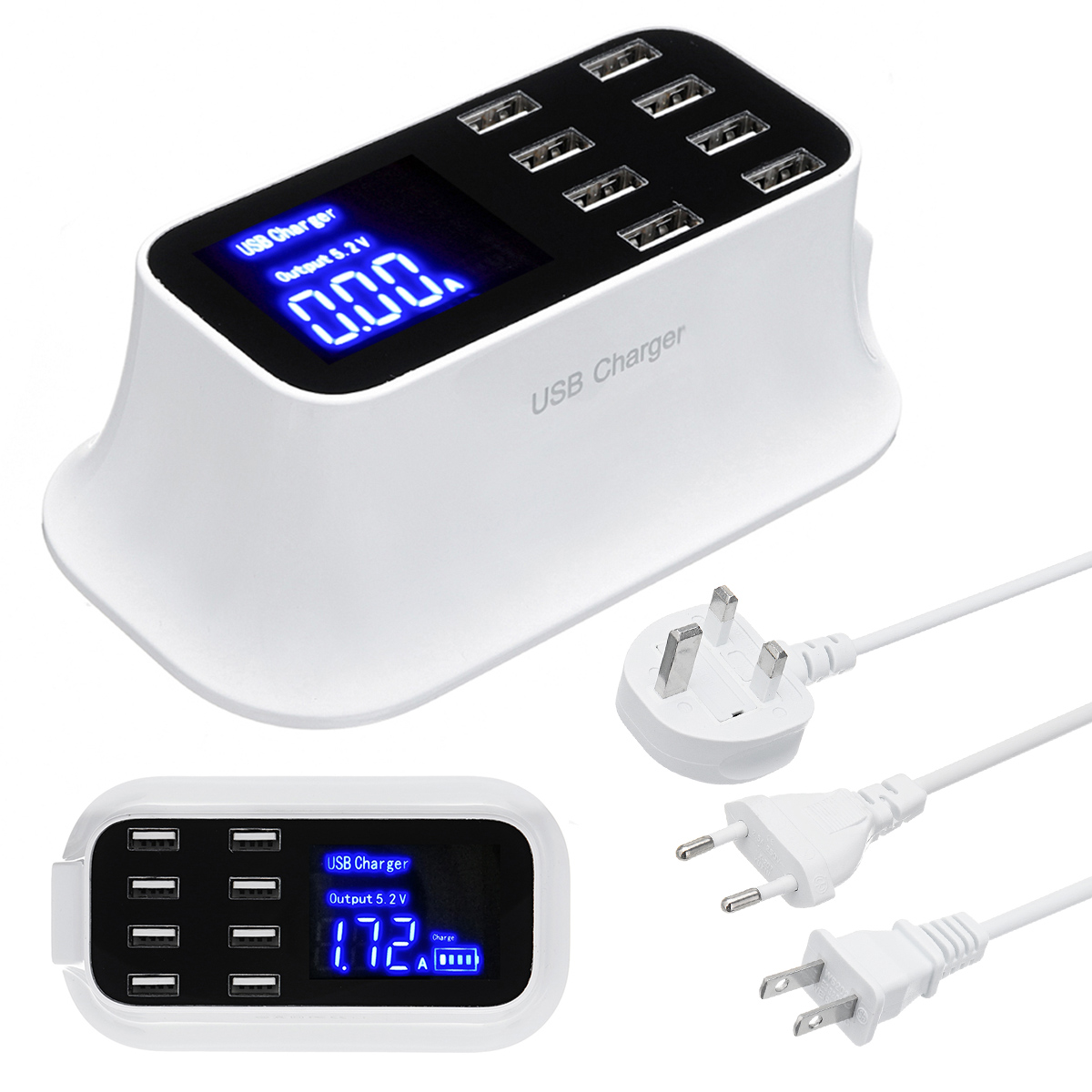 Find 8A 8 Ports USB Fast Charging Smart Battery Charger HUB For Phone for Sale on Gipsybee.com with cryptocurrencies