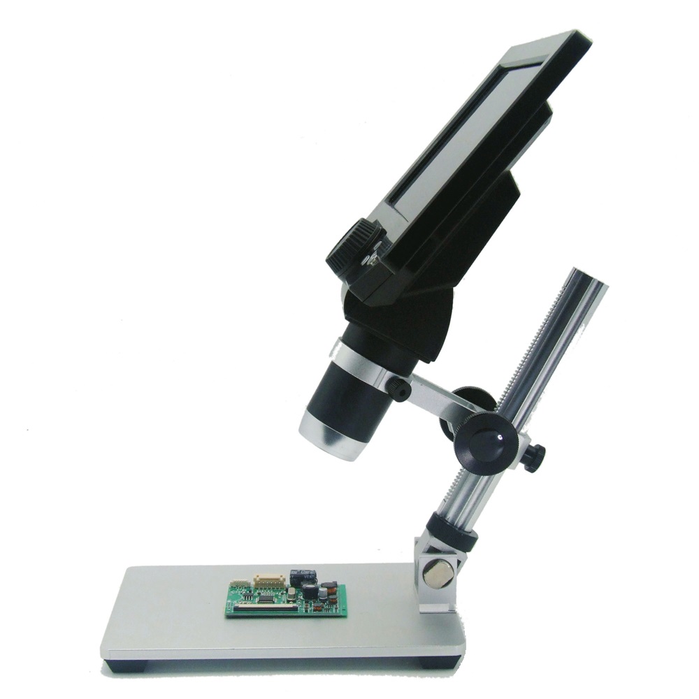 G1200 Microscopio Digitale con Monitor da 7 pollici a colori -1200X 12MP Lente di amplificazione continua con supporto in alluminio 7