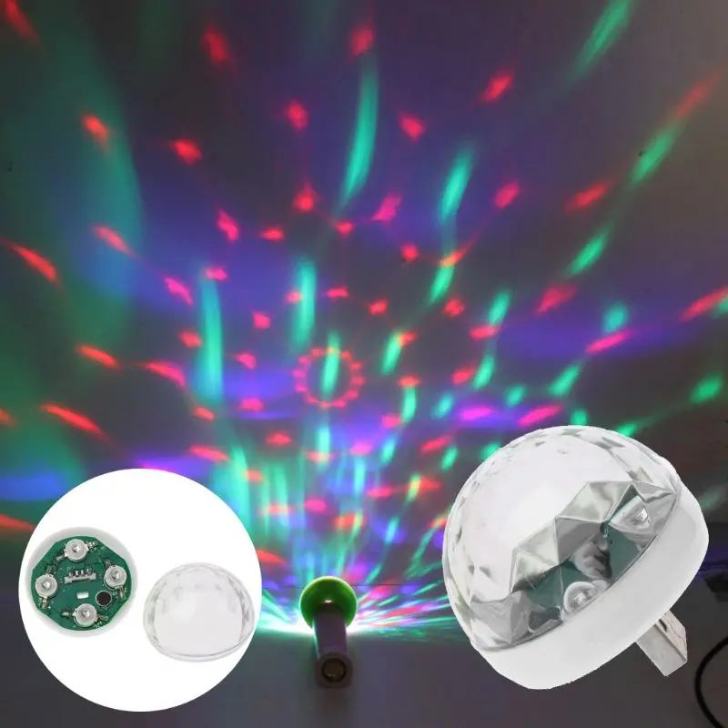 Find Bakeey 4W 4 Mode Mini Laser LED Disco Ball lights Stage Lighting USB Interface Party Sound Control Atmostphere Light for Sale on Gipsybee.com