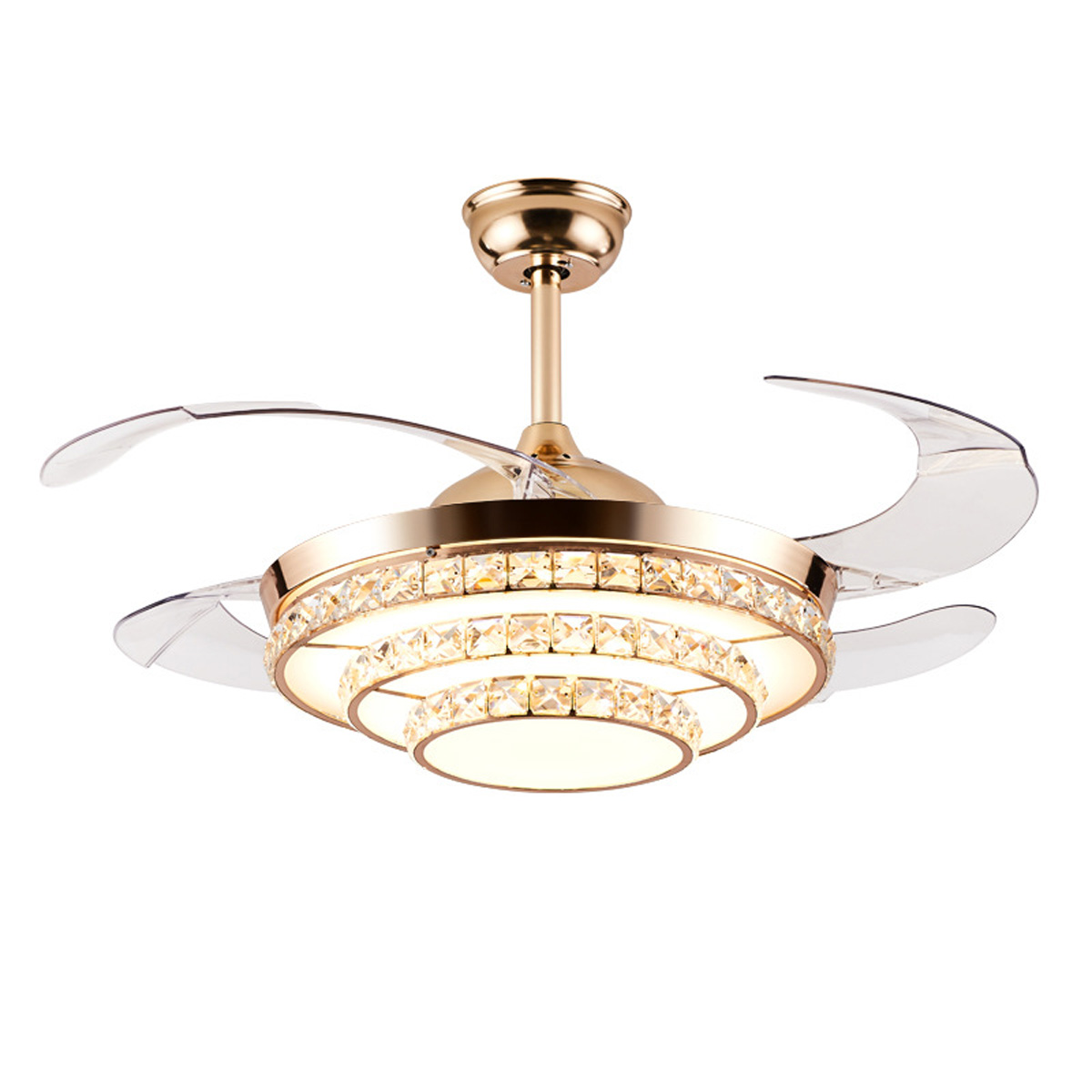 Find 220V 65W 42 Retractable Ceiling Fan Light LED Chandelier 3Speed Remote Control for Sale on Gipsybee.com with cryptocurrencies