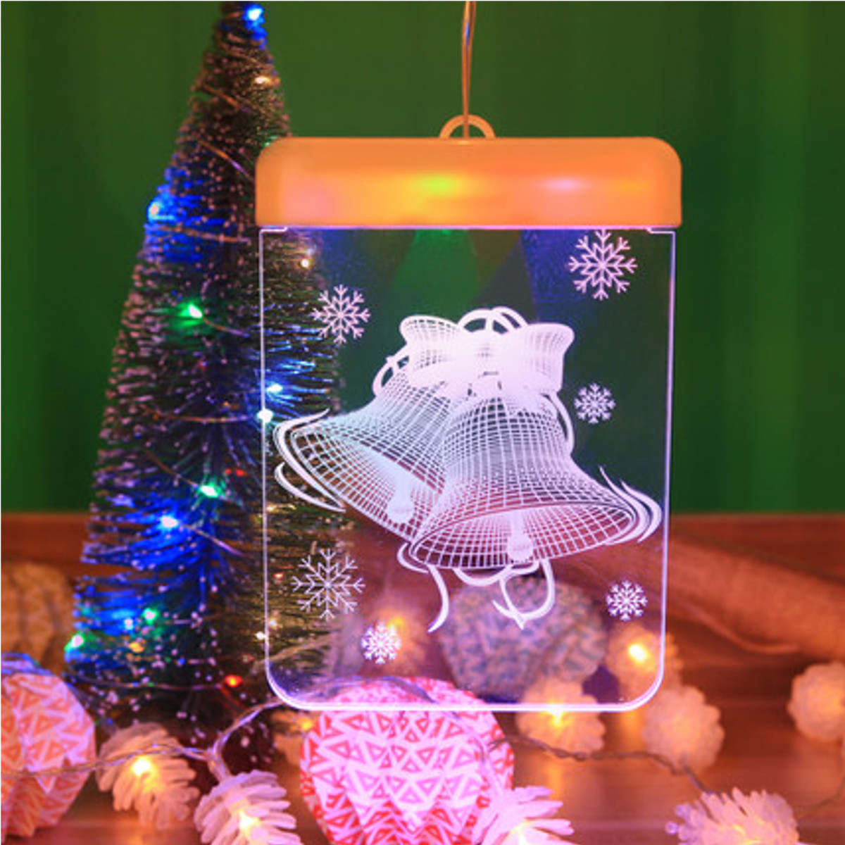 Find USB 3D Acrylic Warm White Colorful LED Hanging Holiday Light Wall Christmas Wedding Party Illusory Decor Lamp for Sale on Gipsybee.com with cryptocurrencies