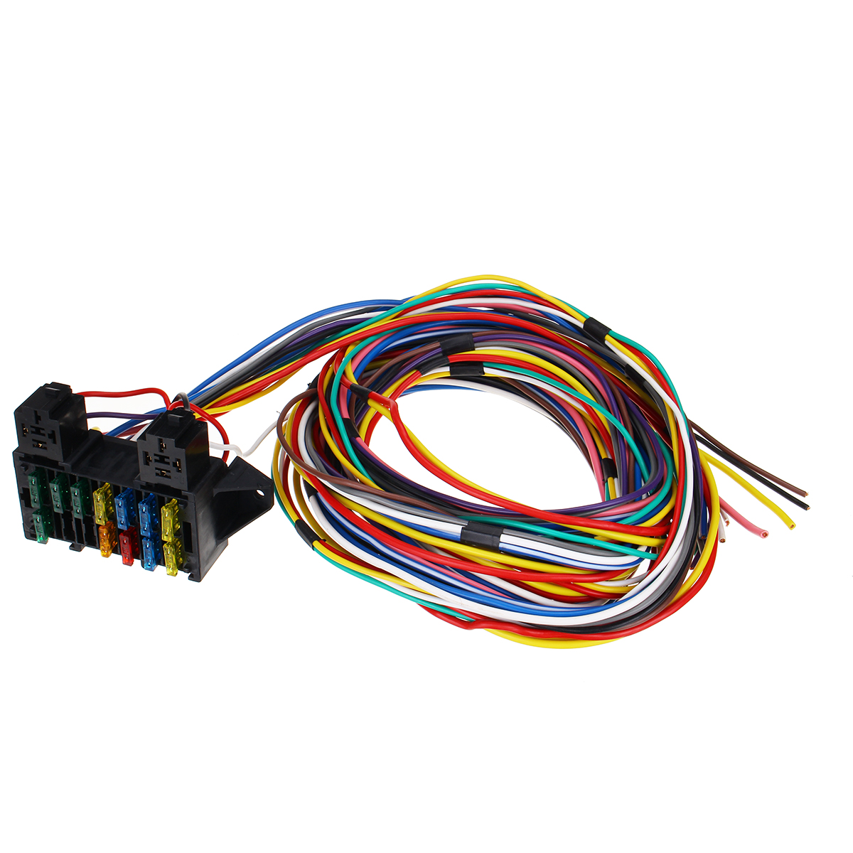 Find 14 Circuit Universal Wiring Harness Bumper Wire Kit 12V Durability Car Hot Rod Street Rod XL Wires for Sale on Gipsybee.com with cryptocurrencies