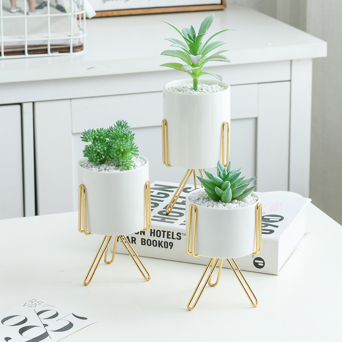 Find Iron Wire Metal Rack Ceramic Succulent Plant Flower Pot Cactus Holder Home Office Desktop Decor for Sale on Gipsybee.com with cryptocurrencies
