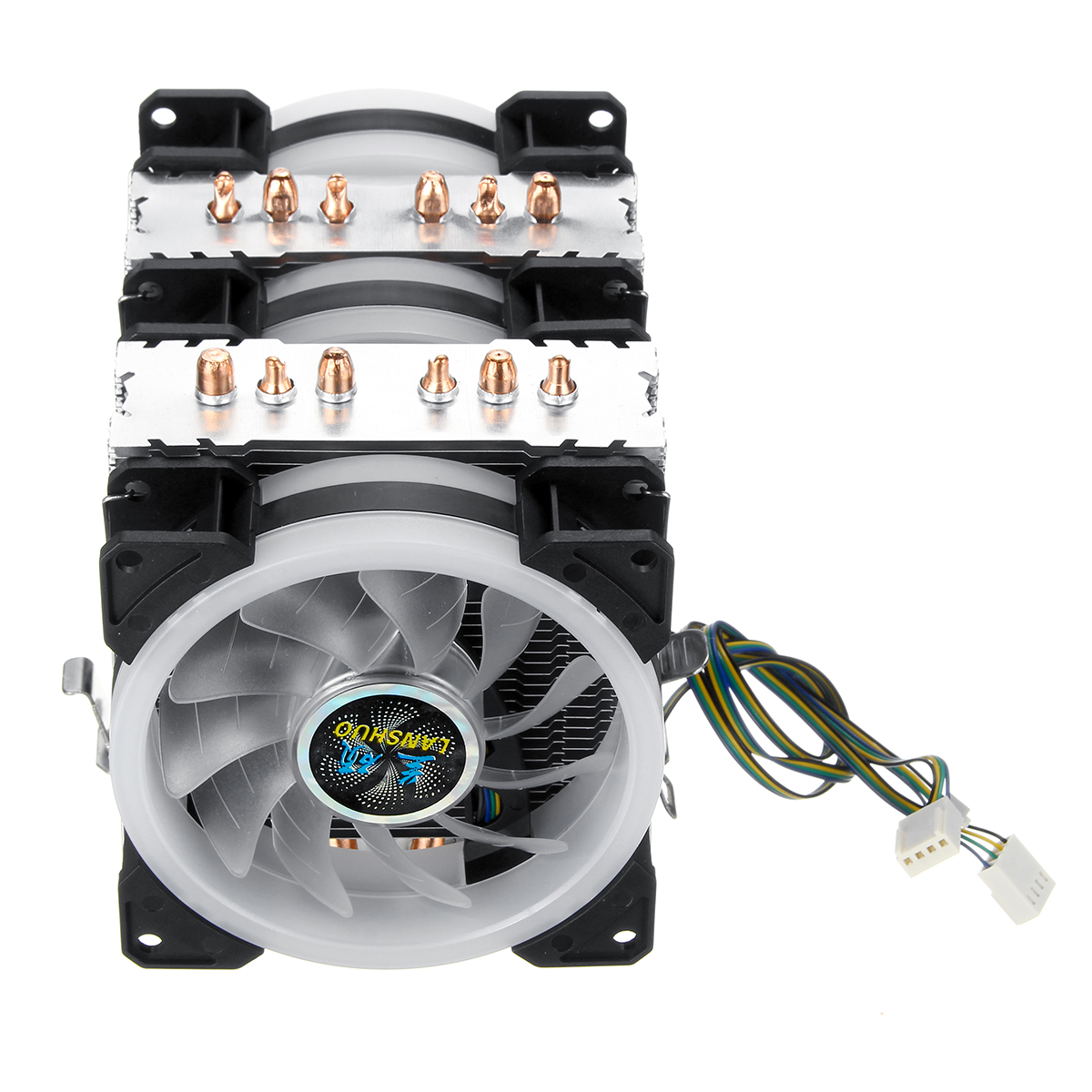 Find CPU Cooler 6 Heatpipe 4 Pin RGB Cooling Fan For Intel 775/1150/1151/1155/1156/1366 AMD for Sale on Gipsybee.com with cryptocurrencies