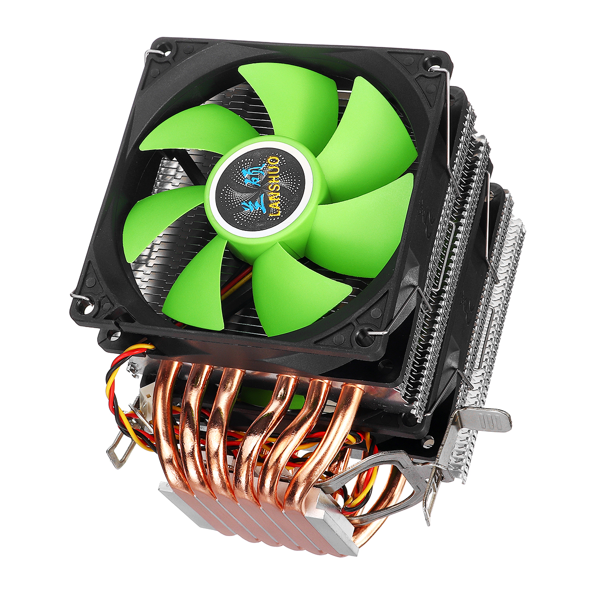 Aurora 3 Pin Double Fan 6 Copper Tube Dual Tower CPU Cooling Fan Cooler Heatsink for Intel AMD 6