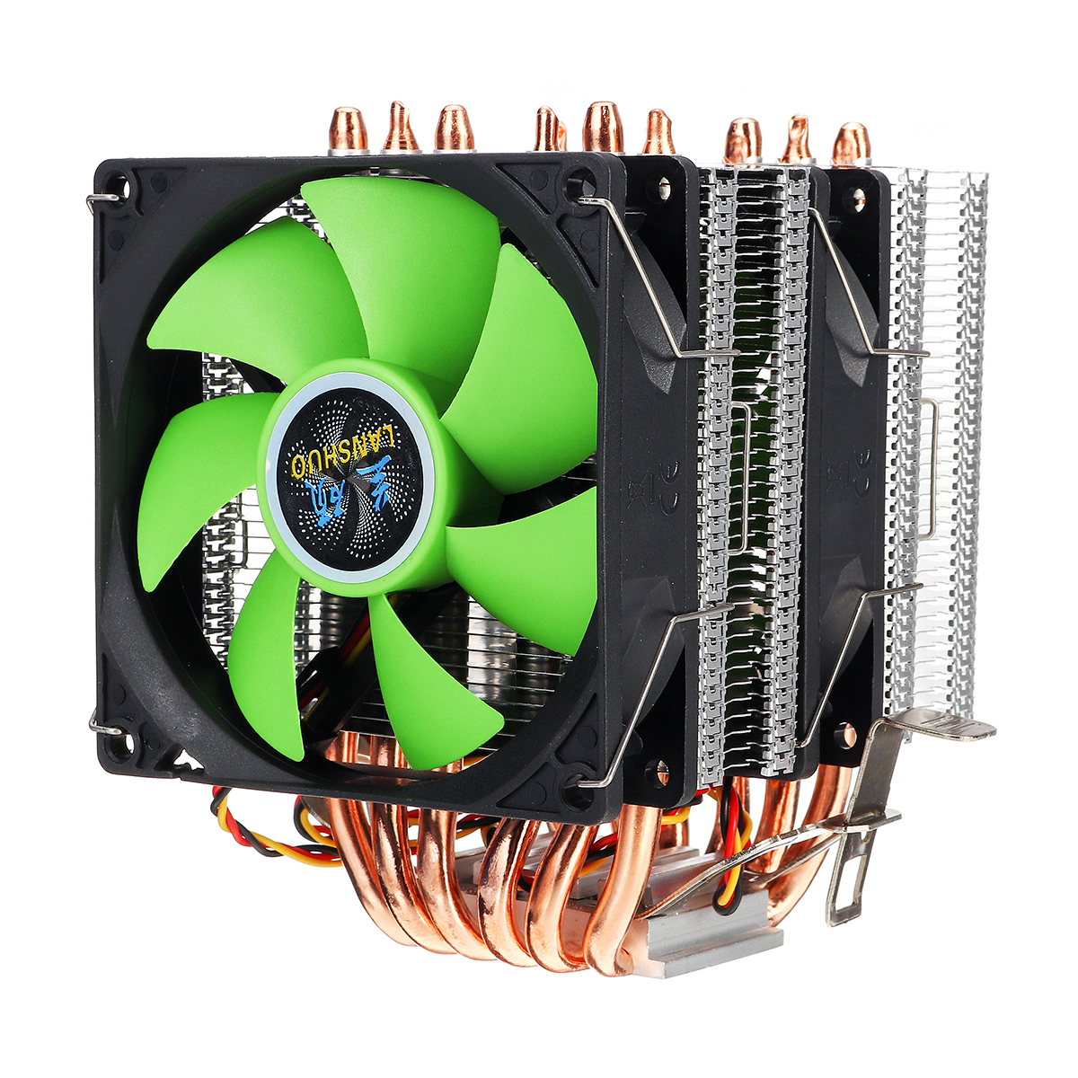 Aurora 3 Pin Double Fan 6 Copper Tube Dual Tower CPU Cooling Fan Cooler Heatsink for Intel AMD 4