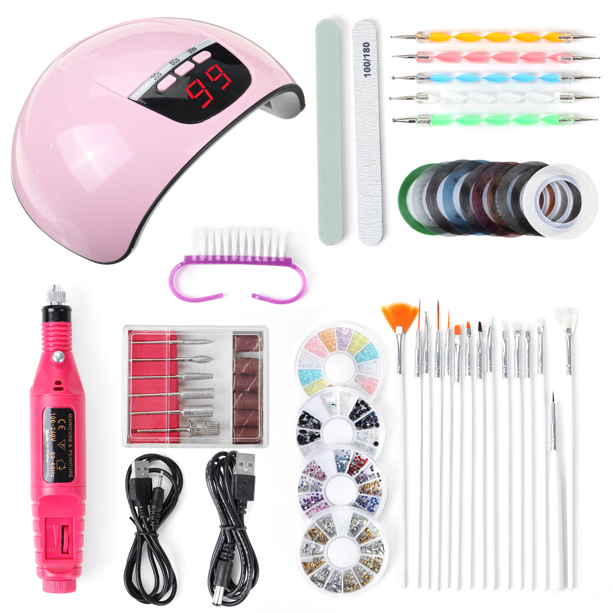 Find 55W 15LED UV Lamp USB UV LED Nail Lamp Set 20000RPM Nail Grinder Drill Grinding Polishing Machine Manicure File Tools for Sale on Gipsybee.com with cryptocurrencies