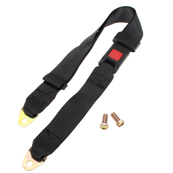 Black Car Seat Belt Lap Belt Two Point Adjustable Safety Universal Sets