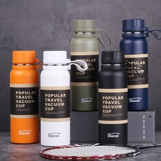 650ml Portable Large Capacity Thermal Mug Vacuum Insulation Flask Water Bottle Stainless Steel Outdoor Sports Travel Water Bottle Cup