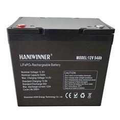 [US 직배] HANIWINNER 12.8V 54Ah LiFePO4 리튬 배터리 팩 691.2Wh 에너지 백업 전원 BMS 방수 RV 보트 태양 광 그리드 지원에 대한 대체 대부분의 배력 HD009-07 시리즈/병렬