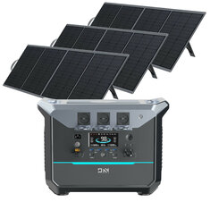[EU Direct] DaranEner NEO2000 2000W 2073.6Wh akumulator LiFePO4 Stacja zasilania przenośna z 3 sztukami paneli słonecznych SP200 200W ETFE, zasilacz UPS do gniazd AC z szybkim ładowaniem o mocy 1,8 godziny, generator zasilany energią słoneczną do domu, na zewnątrz, kempingów, podróży i kamperów