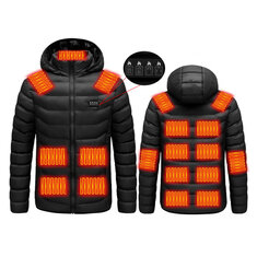 男女用19エリアの加熱ジャケット、4つのスイッチ、3段階の温度制御、アウトドアスポーツウェアコートに適しています。